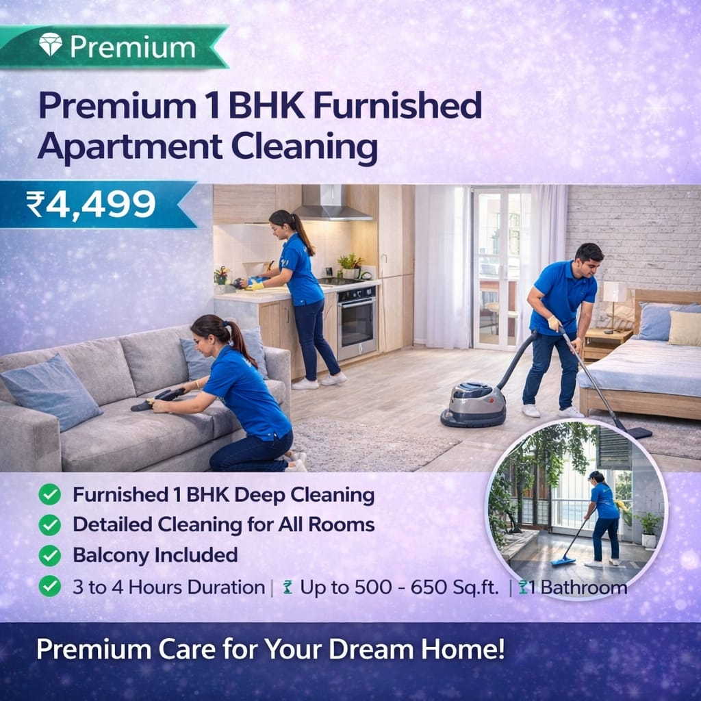 Premium 1 BHK Furnished Cleaning