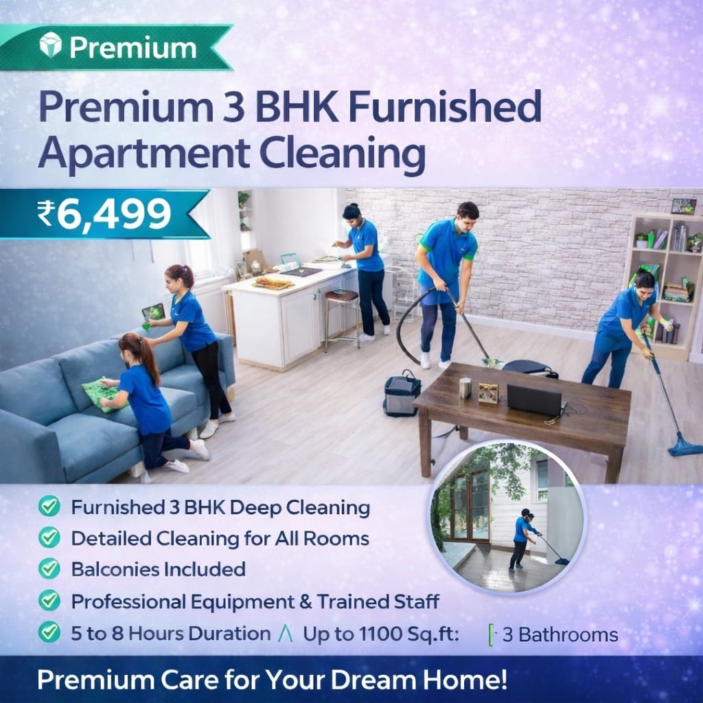 Premium 3 BHK Furnished Cleaning